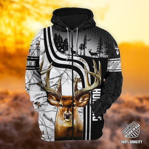 Maxcorners Personalized Name The Special Deer Hunting  3D Hoodie & Zip Hoodie