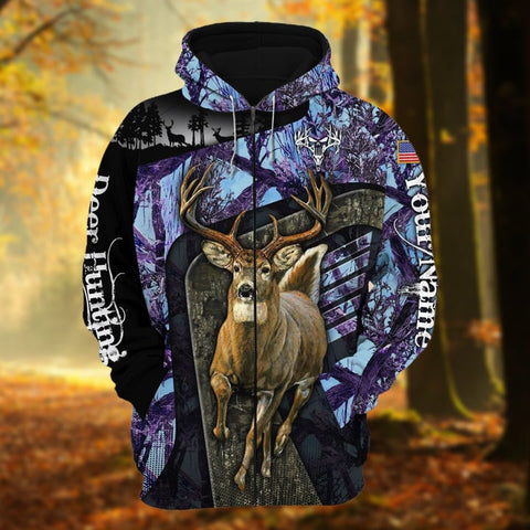 Maxcorners Personalized Name The Uniqe Deer Hunting 3D Hoodie & Zip Hoodie