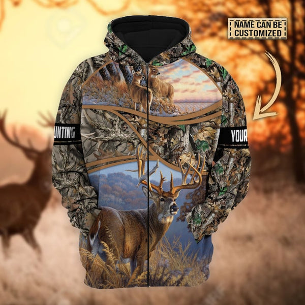 Maxcorners Personalized The Premium Deer Hunting Hoodie & Zip Hoodie 3D Multicolor