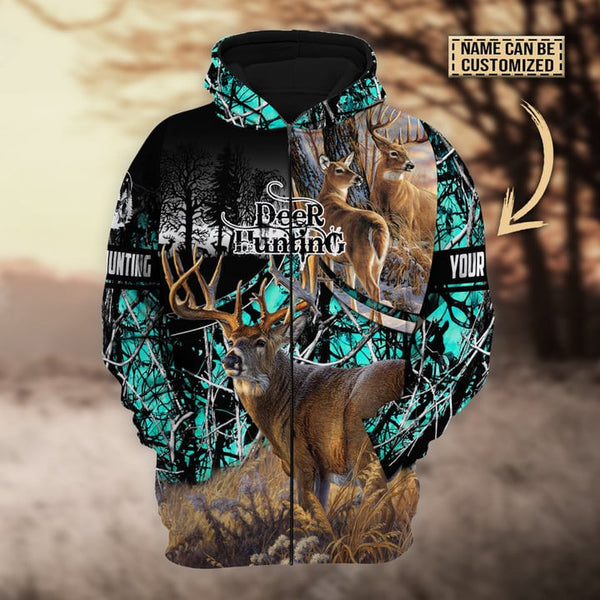 Maxcorners Personalized Name The Best Deer Hunting Hoodie & Zip Hoodie 3D Multicolor