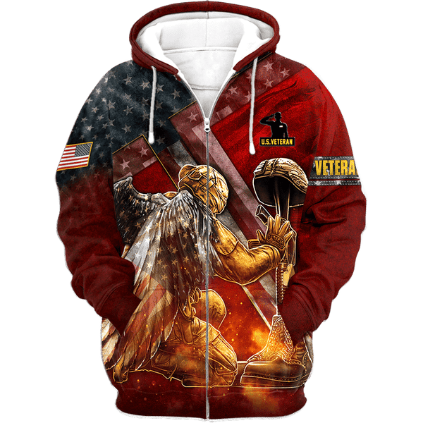 Maxcorners US Veteran - Us Veteran - Honor The Fallen Red Shirt