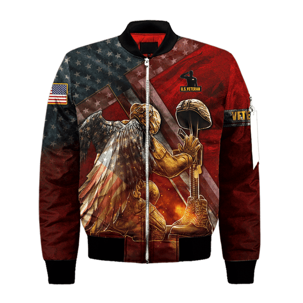 Maxcorners US Veteran - Us Veteran - Honor The Fallen Red Shirt