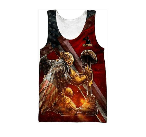 Maxcorners US Veteran - Us Veteran - Honor The Fallen Red Shirt