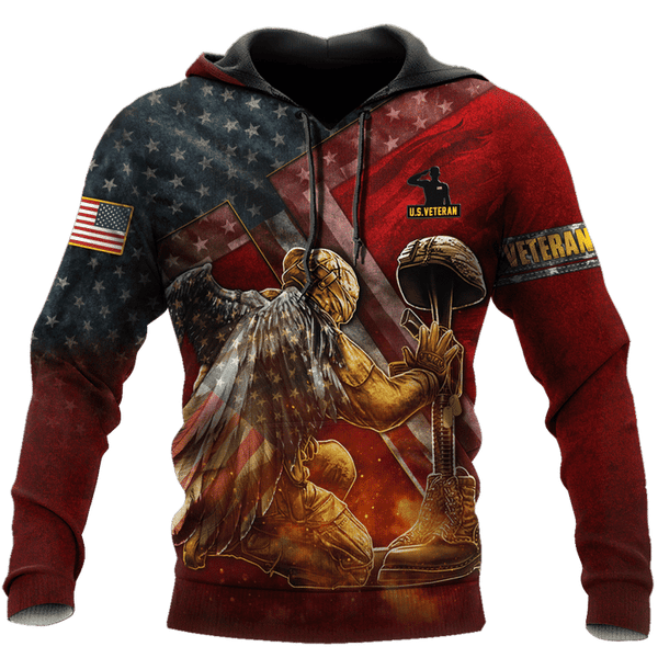 Maxcorners US Veteran - Us Veteran - Honor The Fallen Red Shirt