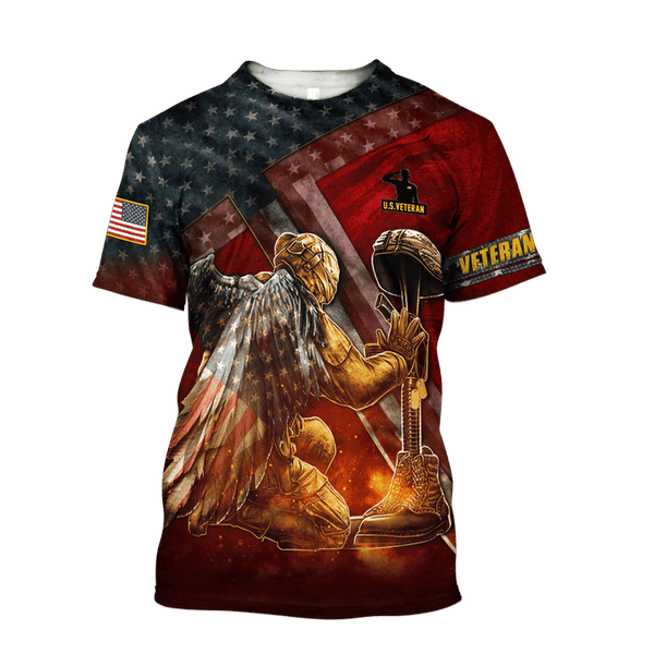 Maxcorners US Veteran - Us Veteran - Honor The Fallen Red Shirt