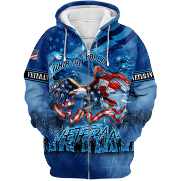 Maxcorners US Veteran - Us Veteran - Honor The Fallen Blue Shirt