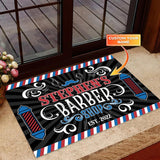 Maxcorners Welcome To Barber Shop Personalized Doormat