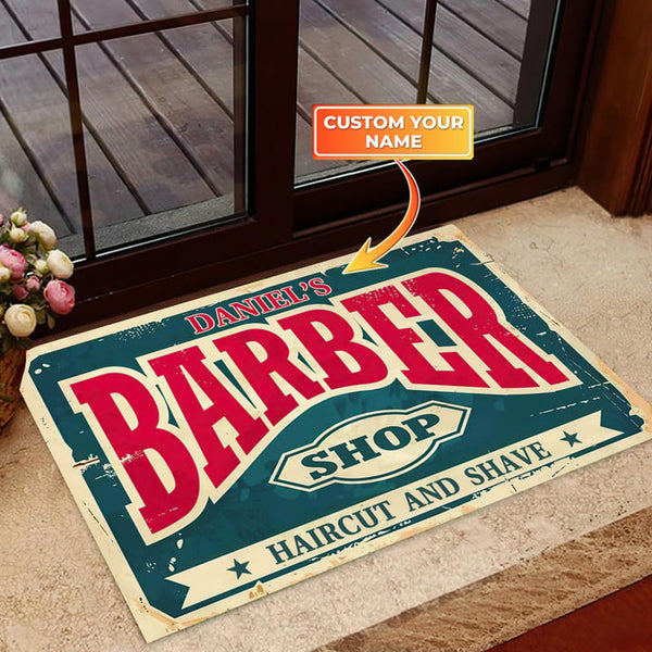 Maxcorners HairCut And Shave Personalized Doormat