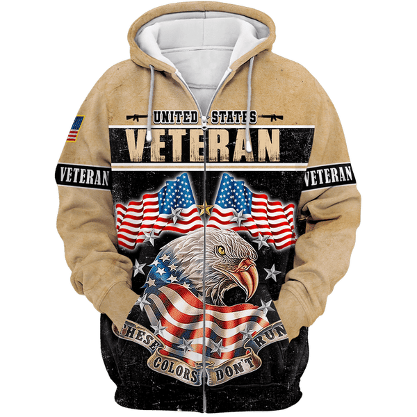 Maxcorners US Veteran - These Color Don't Run Unisex Shirts