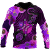 Maxcorners Aboriginal Naidoc Week Purple Turtle Lizard Sun Print Shirt