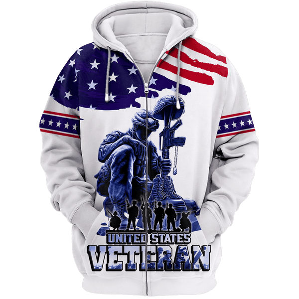 Maxcorners US Veteran - Honor The Fallen White Unisex Shirts