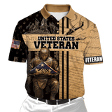 Maxcorners US Veteran - Honor The Fallen Brown Unisex Shirts