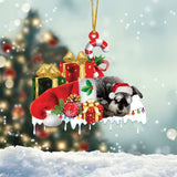 MAXCORNERS SCHNAUZER MERRY CHRISTMAS HANGING ORNAMENT