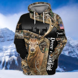 Maxcorners Deer Hunting America Flag Hoodie SO