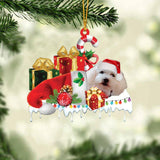 MAXCORNERS MALTIPOO1 MERRY CHRISTMAS HANGING ORNAMENT