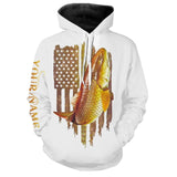 Maxcorners Redfish Puppy Drum American Flag Custom Name Fishing