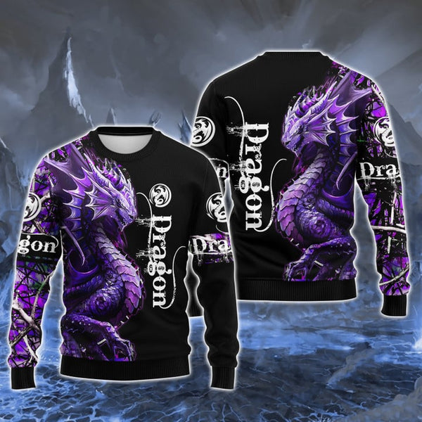 Maxcorners Violet Dragon Tattoo 3D Full Print Shirts SO2612
