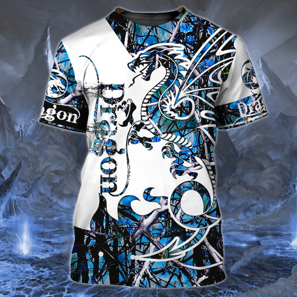 Maxcorners Blue Dragon Tattoo 3D Full Print Shirts SO2612