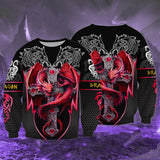 Maxcorners Red Dragon Tattoo 3D Full Print Shirts SO2612