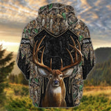 Maxcorners Deer Hunting Camo Style 3D Printed Hoodie T Shirt SO19