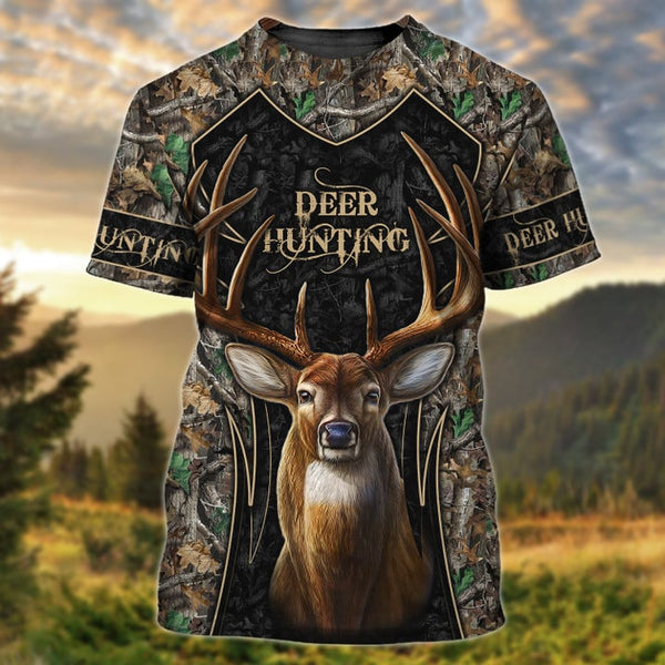 Maxcorners Deer Hunting Camo Style 3D Printed Hoodie T Shirt SO19