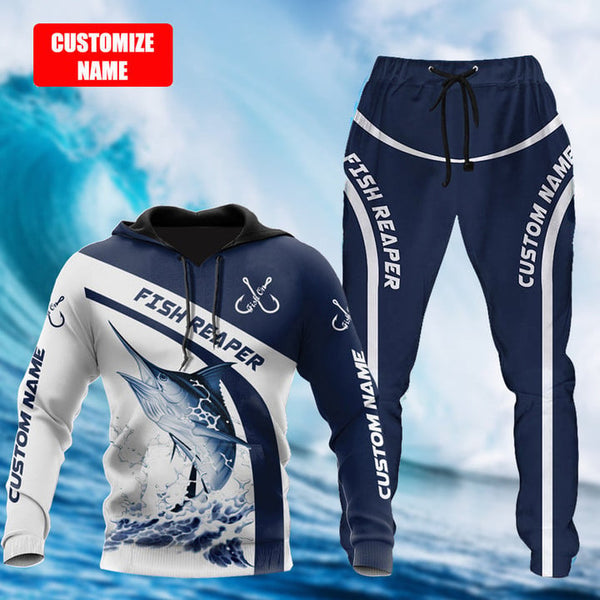 CUSTOM NAME MARLIN FISHING DESIGN D PRINT COMBO HOODIE AND SWEATPANT