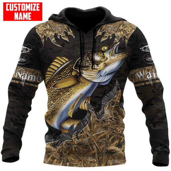 PERSONALIZED WALLEYE TROUT FISHING FISHERMAN GIFT ALL OVER PRINTED COMBO HOODIE SWEATPANTS