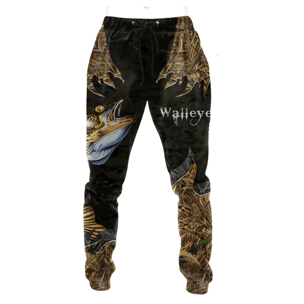 PERSONALIZED WALLEYE TROUT FISHING FISHERMAN GIFT ALL OVER PRINTED COMBO HOODIE SWEATPANTS