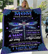 Maxcorners Mother's Day Blanket Dragonfly To My Mom From Son 3D Over Printed Blanket