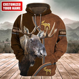 Maxcorners Personalized Name Moose Hunting Q3 All Over Printed Unisex HM - Shirts