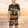 Maxcorners Trucker t Shirts Funny,Trucker Shorts, Trucker Men Beach Shorts, Tshirt And Board Shorts