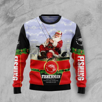 MAXCORNERS SANTA FISHERMAN T2010 UGLY CHRISTMAS HM - HOODIE