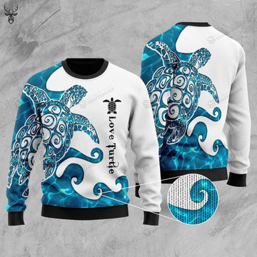 Maxcorners Love Turtle Ocean Sea For Unisex Ugly Christmas