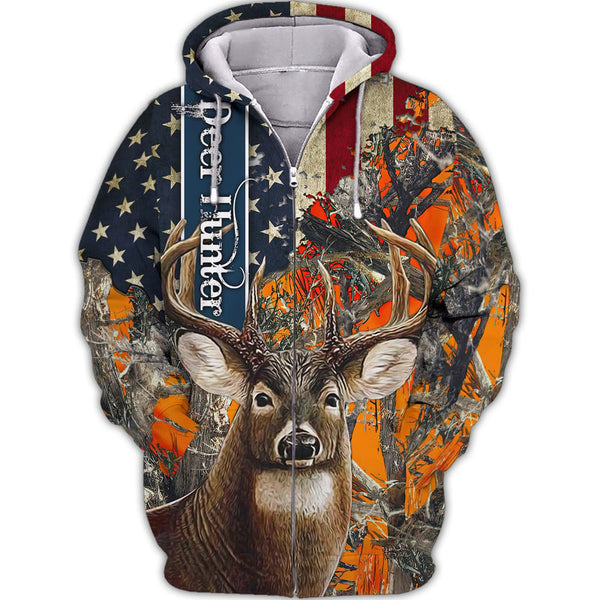 Maxcorners Hunting - Personalized Name 3D Zipper Hoodie SO19