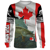 Maxcorners Northern Pike Fishing 3D Canada Flag Patriot Custom Name