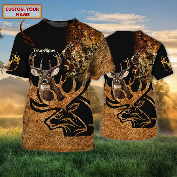 Maxcorners Deer hunting - Personalized Name 3D Tshirt SO19