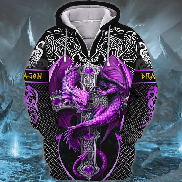 Maxcorners Purple Dragon Tattoo 3D Full Print SO2612