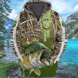 Maxcorners Custom Name Bass Fishing 3D Shirts