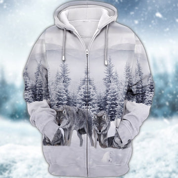 Maxcorners 3D Wolf and Snow Shirts