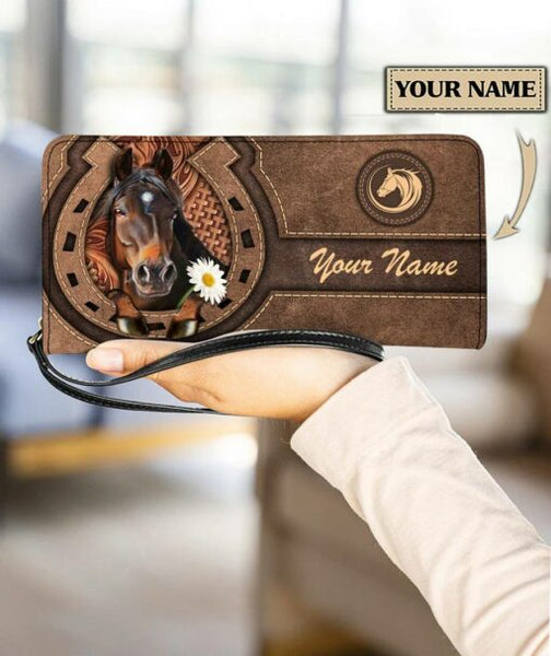 Maxcorners Horse Love Horizontal Personalized Clutch