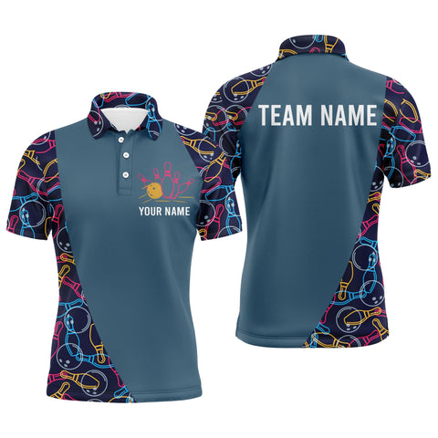 Max Corner Bowling Balls Pins Pattern Bowling jerseys Custom Name And Team Shirt