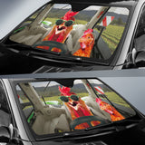 Maxcorners Driving Chickens Tractor All Over Printed 3D Sun Shade