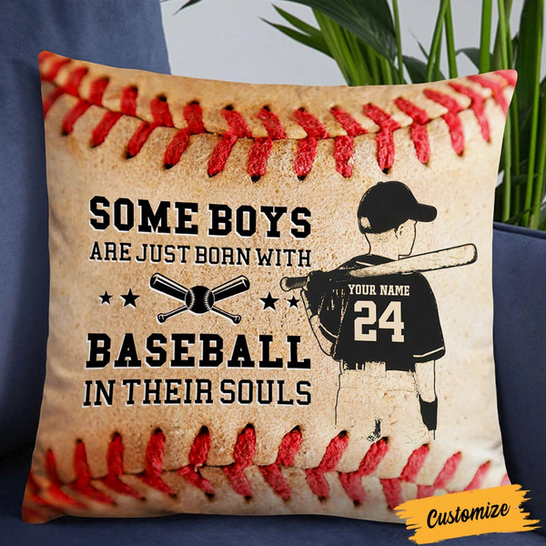 SOME BOYS ARE JUST BORN WITH BASEBALL PERSONALIZED PILLOWCASE