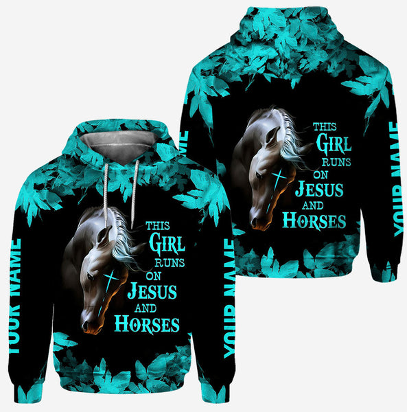 Maxcorners This Girl Runs On Jesus And Horses Personalized PT