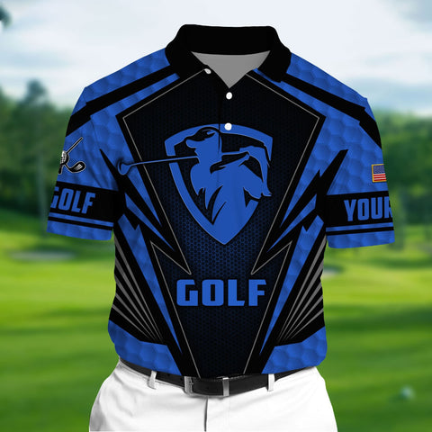 Max Corners Blue Pride Premium Unique Golf 3D Polo For Lovers Multicolor Custom Name Polo