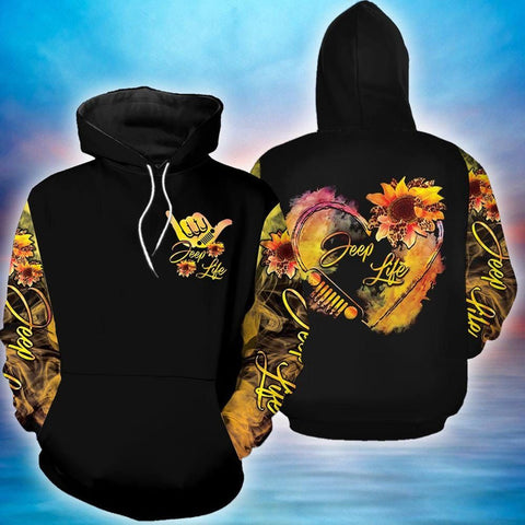 Maxcorners Heart Jeep Life Sunflower Leopard Shirt