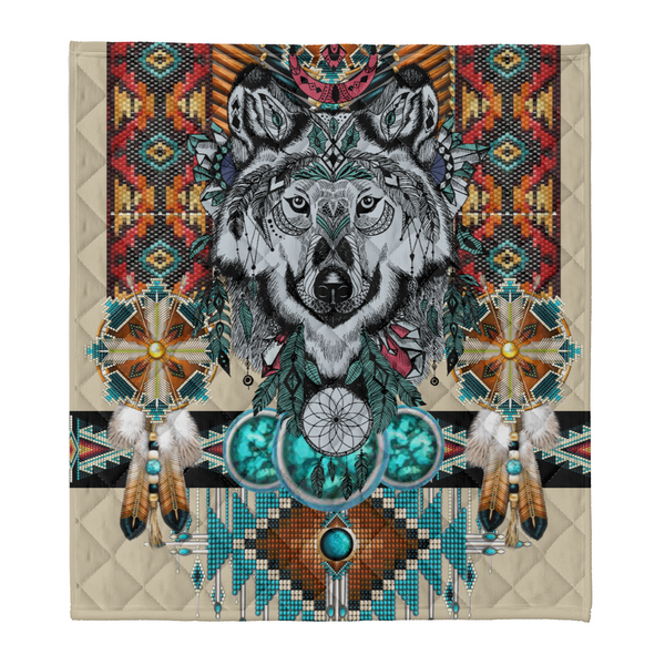 Maxcorners Wolf Native American Pattern