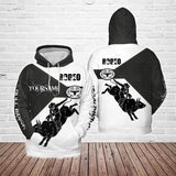Maxcorners Personalized Bull Riding Rodeo Black And White