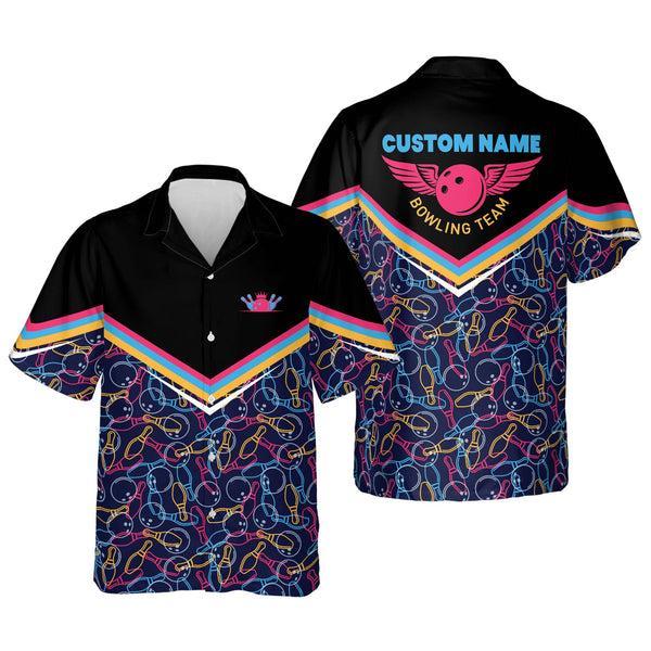 Maxcorners Bowling Pattern Personalized Name Hawaiian Shirt