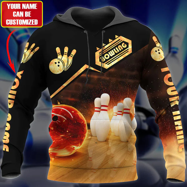 Maxcorners Custom Bowling Personalized Name 3D Shirt